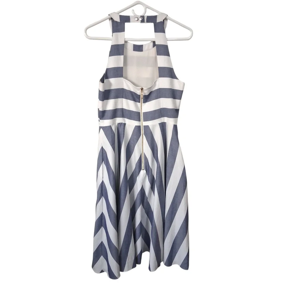 Eliza J Nautical Euro Summer Beachy Womens size‎ 4 Fit & Flare Open Back Dress